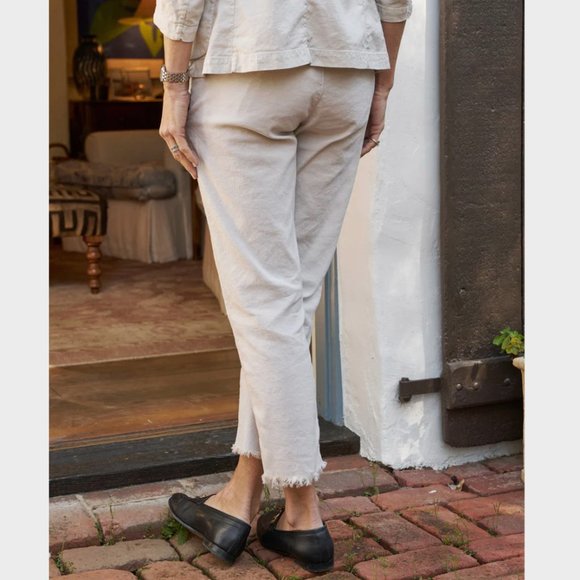 Frank & Eileen Kinsale Performance Cotton Linen Crop Pants Size: 0 Cement - Picture 11 of 16